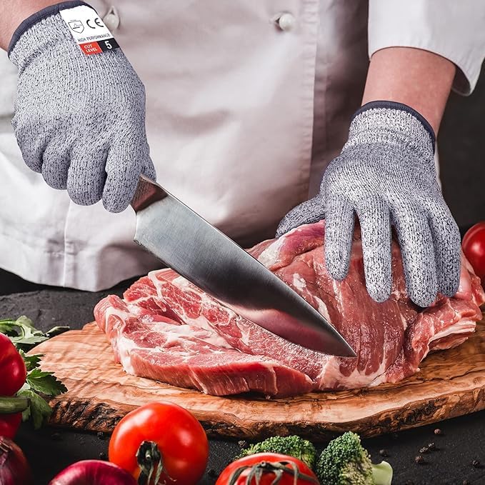 Cutting Gloves, 2 Pairs Cut Resistant Gloves, Cut Proof Gloves Kitchen