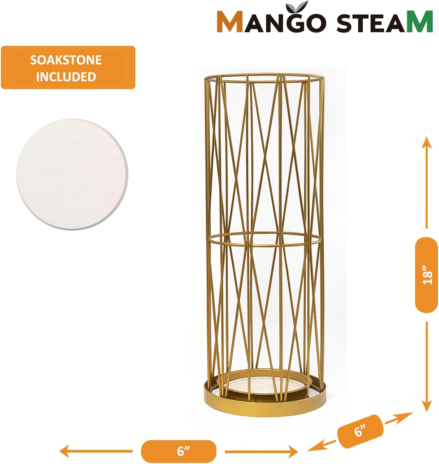 Mango Steam Pluvian Soakstone Umbrella Holder (Tall, Gold)