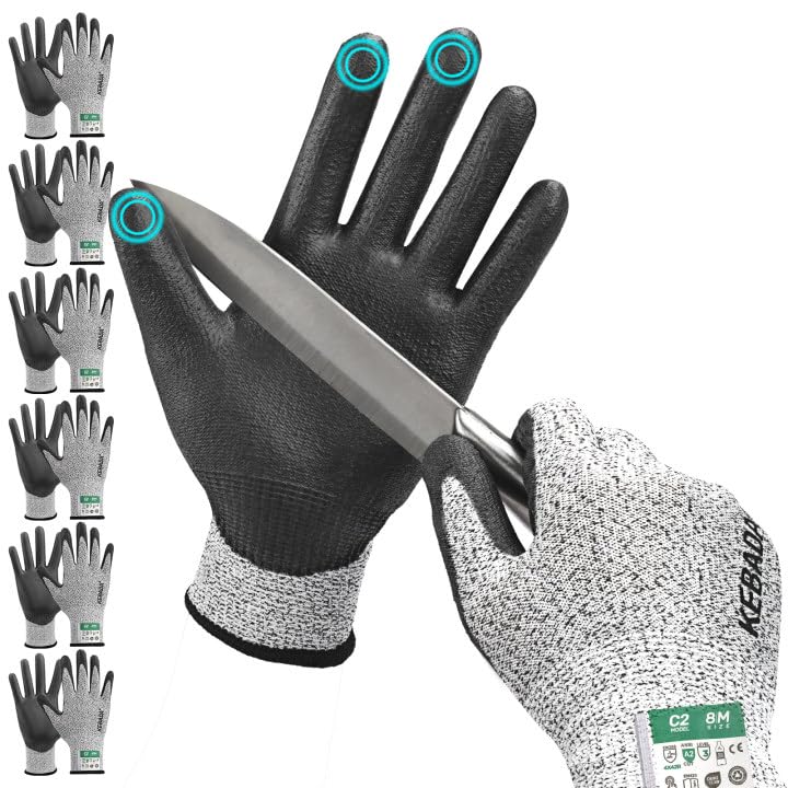 C4 Cut Resistant Gloves, ANSI A4, 100% Food Grade, 1 Pair, Medium | Food grade cutting gloves, glass-free & steel-free, breathable, washable. Ideal for meat cutting, slicing and oyster shucking