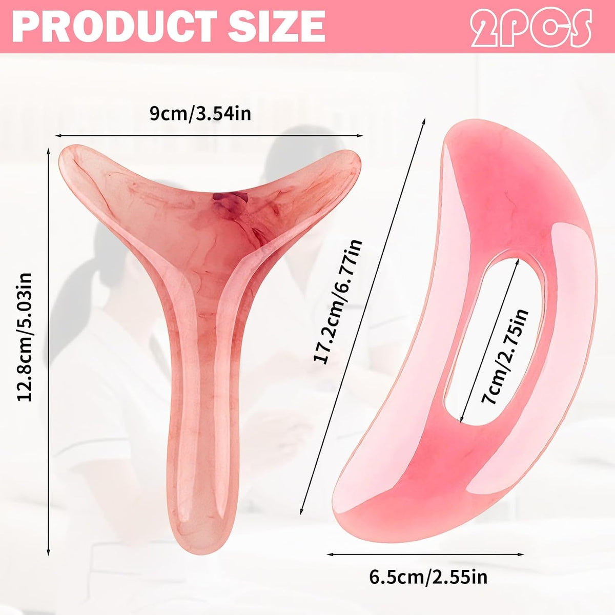Gua Sha Massage Tool, Resin with Handle