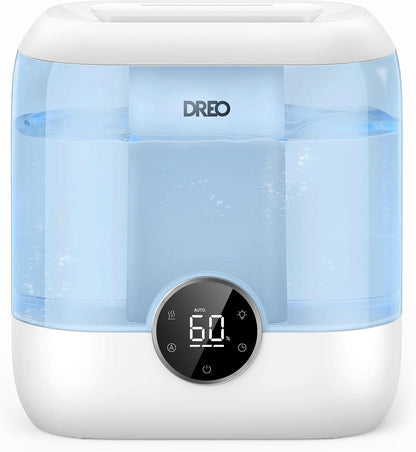 DREO Humidifiers for Bedroom, 6L Top Fill Supersized Cool Mist Humidifier for Large Room, 60 Hour Runtime, Quiet Ultrasonic Humidifiers for Plants, Baby, Indoor, Home, Night Light, Blue