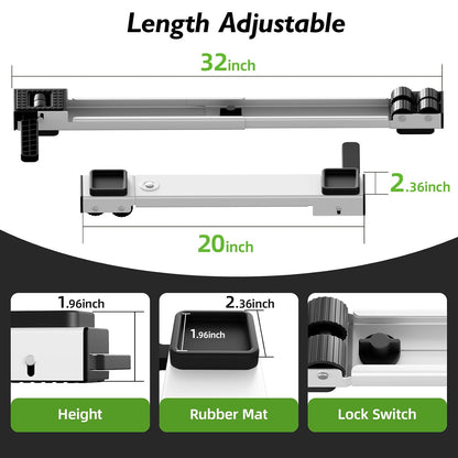 Appliance Rollers Heavy Duty,20''-32''in Extendable Appliance Sliders,Liftable Anti Slip Mobile Washing Machine Base,Easily Move Washer and Dryer Machines,Refrigerators,Furniture-Black