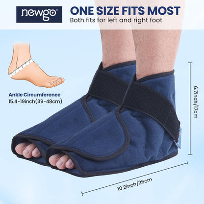 NEWGO Ice Pack for Foot Injuries Recovery, Blue | Reusable Gel Ice Wraps for Heel, Ankle, Soothes Plantar fasciitis, Bunion Surgery Pain, Ideal for Injury Recovery