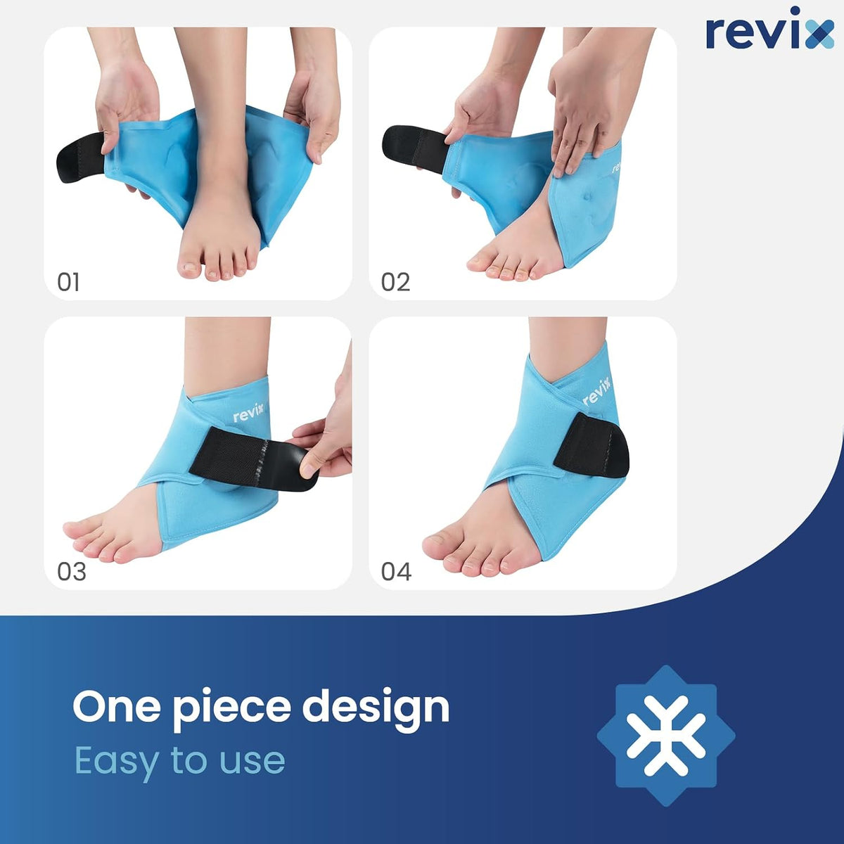 REVIX Ankle Ice Pack Wrap for Plantar Fasciitis & Foot Pain Relief