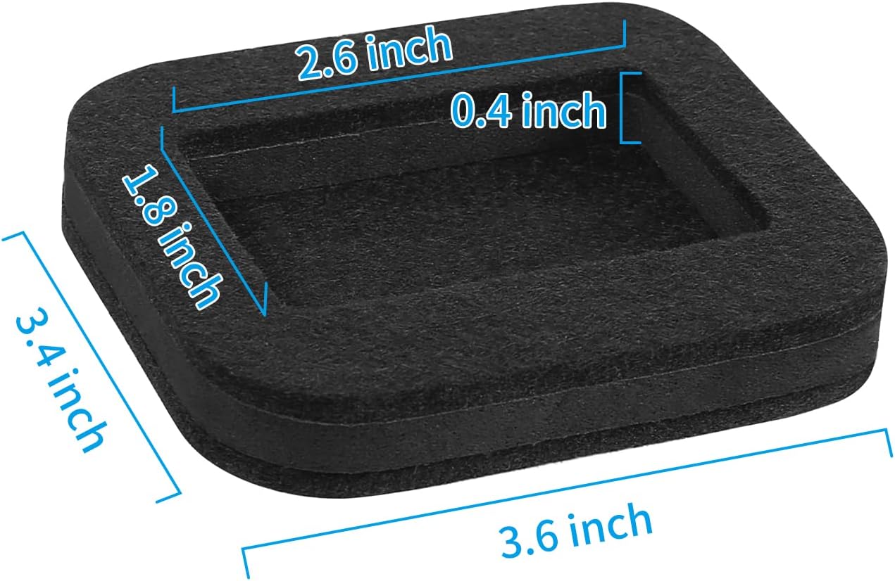 12 PCS Felt Furniture Coasters Caster Cups for Hardwood Floors, Felt Bottom Furniture Pads, Bed Office Chair Fridge Furniture Wheel Stopper to Prevent Sliding and Scratches (Black, L: 2.6" * W:1.8")
