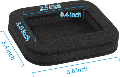 12 PCS Felt Furniture Coasters Caster Cups for Hardwood Floors, Felt Bottom Furniture Pads, Bed Office Chair Fridge Furniture Wheel Stopper to Prevent Sliding and Scratches (Black, L: 2.6" * W:1.8")