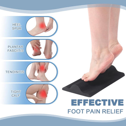 Soulchen Plantar Fasciitis Relief Foot Stretcher Pad with Foot Roller Black Fascia Stretching Toe Stretcher for Heel Spurs Achilles Tendonitis Tight Calves
