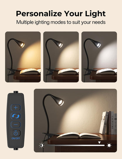 LED Neck Reading Light, Bendable Rechargeable Book Light 110-hr Lasting