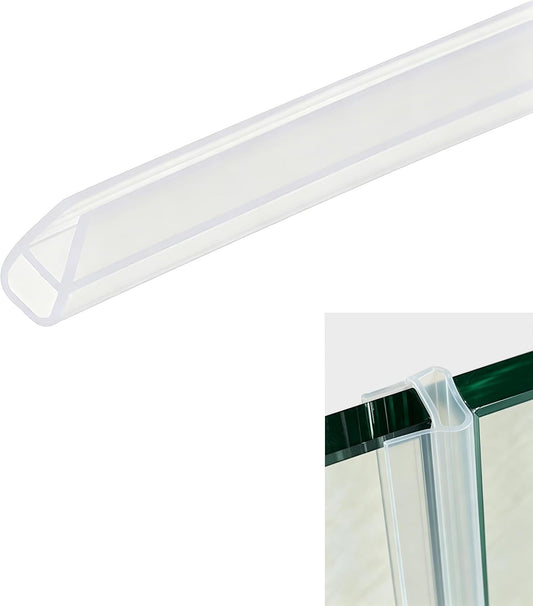 6.5 FT 8mm (5/16”) Thick Glass Shower Door Side Seal Strip Fit for Glass | Translucent Soft Frameless Door Sweep Seal to Stop Shower Leaks U Type Water Guard Barrier