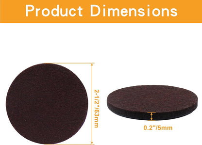 48 Pcs 1-1/2"/38mm Felt Furniture Pads Brown Round | Self Adhesive, 5mm Thick, Anti Scratch Floor Protectors, For Furniture Feet Chair Legs