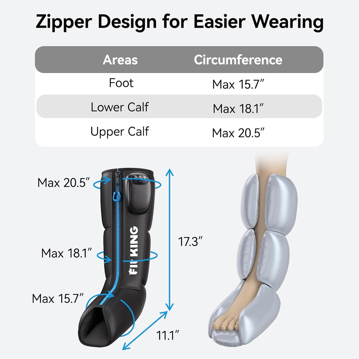 FIT KING Cordless Foot and Calf Massage Boots, Recovery System