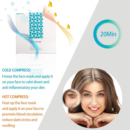 Face Ice Pack/Ice Mask for Face & TMJ Relief, Reusable Hot Cold Gel Pack for Post-Surgery Recovery, Puffy Eyes, and Swelling, Full Coverage Ice Mask (White)