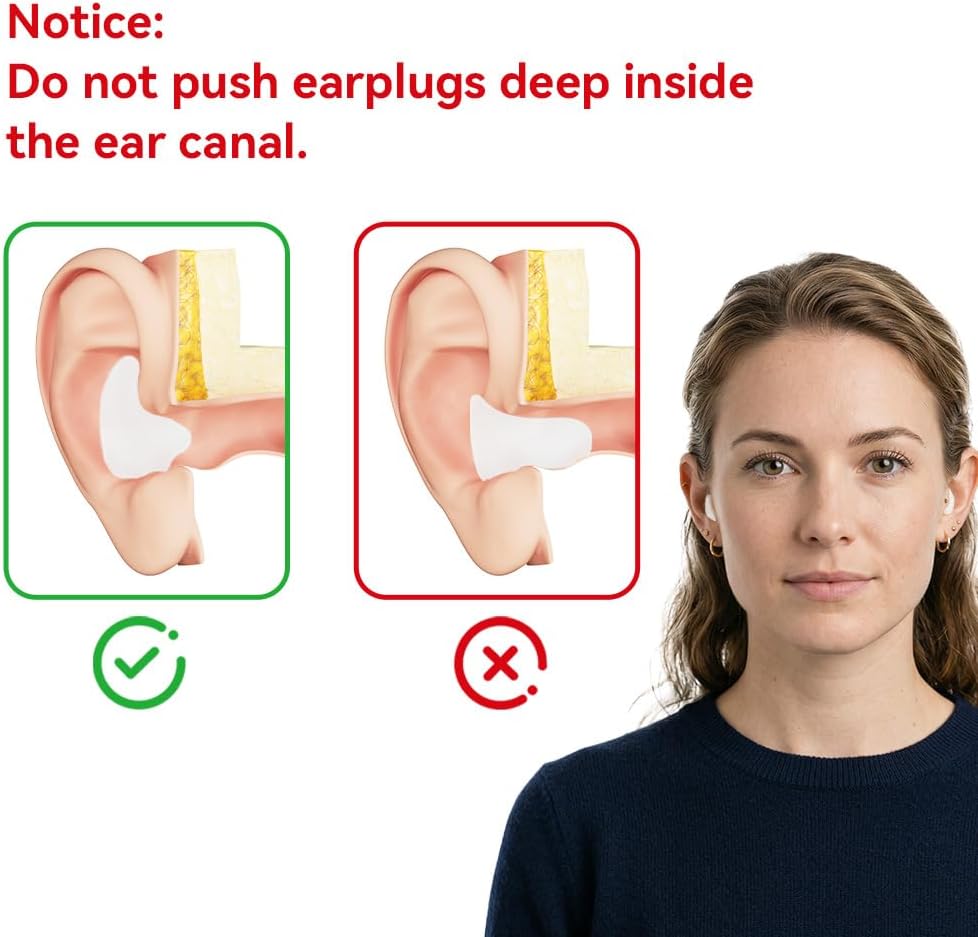 LYSIAN Moldable Silicone Ear Plugs for Sleep and Swim, 5 Pairs, Blue