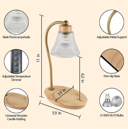 Candle Warmer Lamp Adjustable Height Dimmable for Jar Candles Hummingbird