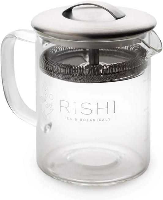 Rishi Tea Simple Brew Teapot for Loose Tea, Borosilicate Glass, 400ml
