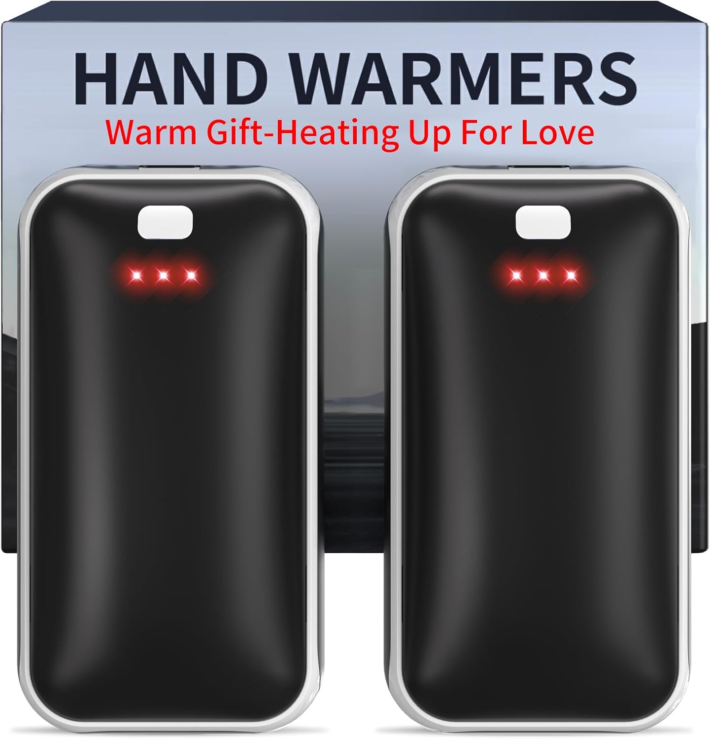 Lerat Hand Warmers Rechargeable 2 Pack, Portable Electric Hand Warmer Max 131℉, Reusable Slim Pocket Heater Handwarmers, Gifts for Men, Women, Outdoor, Golf, Camping, Hunting Essentials