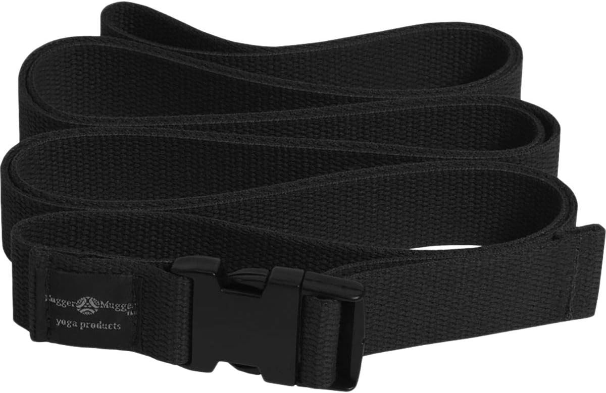 Hugger Mugger Quick-Release 10 ft. Yoga Strap - Gray - Super Strong Cotton, Easy to Attach and Release, Easily Adjustable