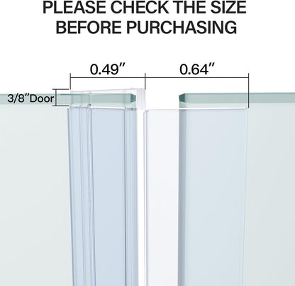Yecaye 3 Pack 3/8" x 39" Shower Door Bottom Seal Strip, Shower Door Sweep | Shower Door Sweep for 3/8'' (10mm) Doors, Frameless Glass Shower Door Seal Strip Stop Shower Leaks and Create a Water Barrier