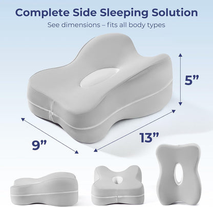 13" Extended-Length Knee Pillow for Side Sleepers with Full Thigh Support