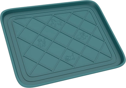 All-Weather Boot Tray - Water-Resistant Plastic Mud Pan, Pet Food Tray, and Outdoor or Indoor Shoe Mat for Entryway by Stalwart (Black)