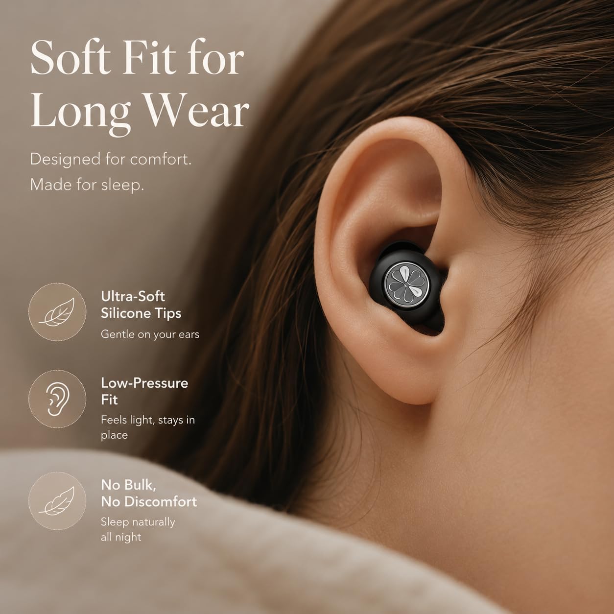 HEKKE 45dB Ear Plugs for Sleeping, Soft Silicone for Side Sleepers, 4 Sizes | Reusable soft silicone with XS/S/M/L sizes for side sleepers, concerts, flights and hotels; carrying case included.