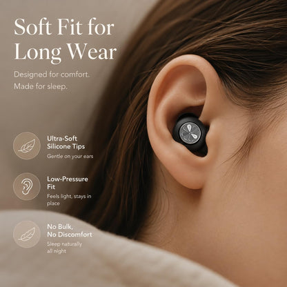 HEKKE 45dB Ear Plugs for Sleeping, Soft Silicone for Side Sleepers, 4 Sizes | Reusable soft silicone with XS/S/M/L sizes for side sleepers, concerts, flights and hotels; carrying case included.