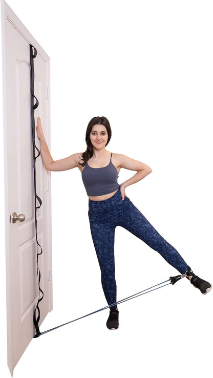 Anchor Strap for Resistance Band Exercises, Heavy Duty Door Gym Band,Full Body Multi-Point Home Gym, Portable Workout Equipment, Easy to Instal, No Hardware Necessary