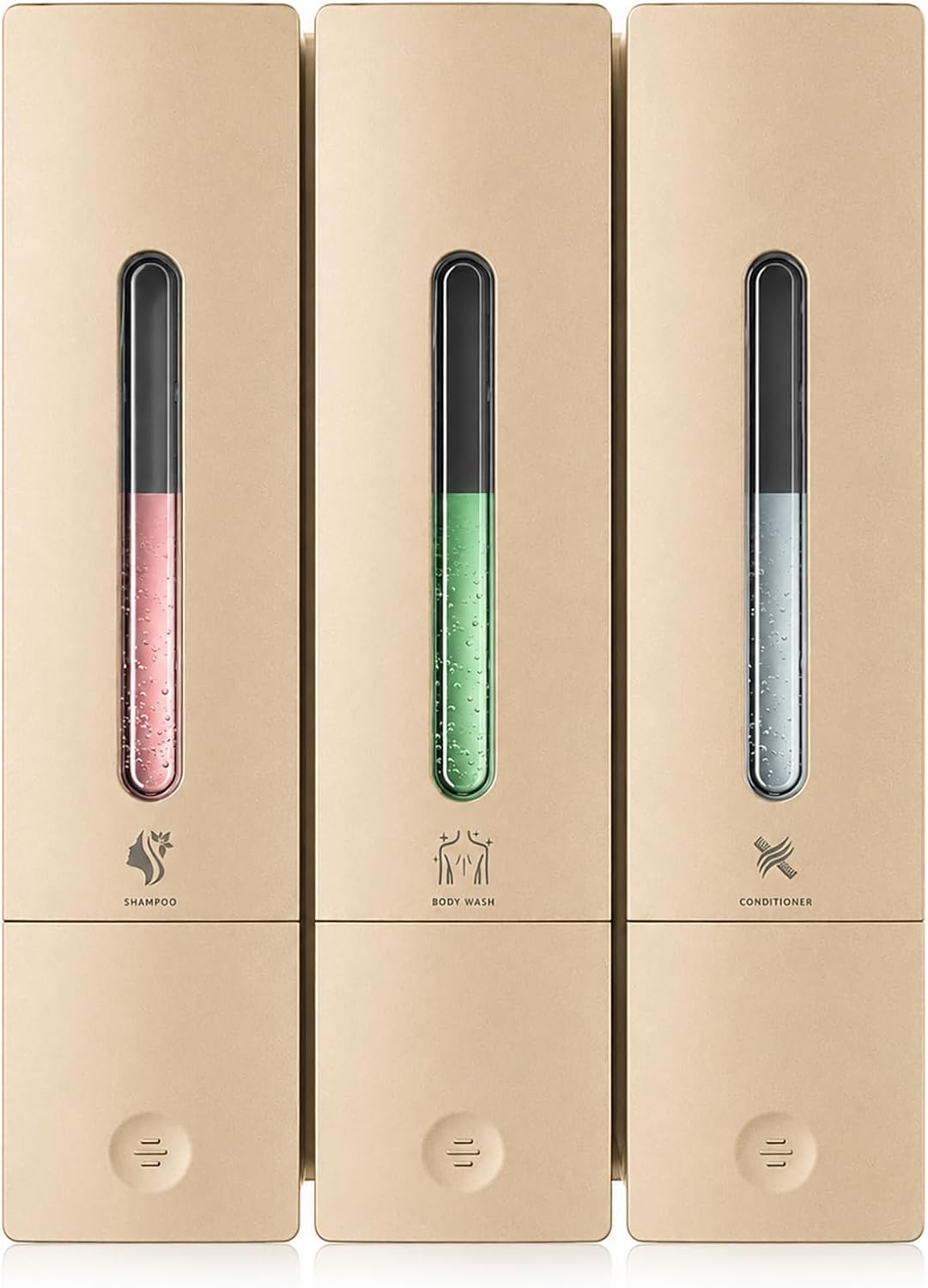 Shampoo and Conditioner Dispenser - Wall-Mounted 3-Chamber Shower Soap Dispenser, No-Drill, 1200ML Capacity, for Bathroom & Hotel
