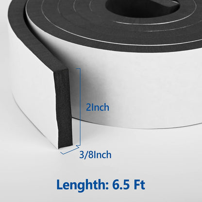 Kikerike Self Adhesive Foam Tape Weatherstrip 1/2In x 1/4In x 42Ft High Density Foam Insulation Strips Seal Weather Stripping with Strong Adhesive for Door and Window Sound Isolation Soundproofing