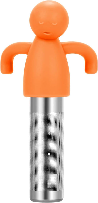 Leden Tea Infuser for Loose Leaf Tea Cute Tea Strainer Ball Stainless Steel Extra Fine Mesh Tea Steeper Filter for Cup Mug Silicone Handle Grey