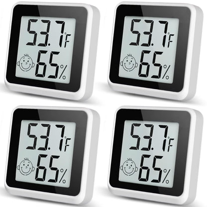 Indoor Humidity Meter Hygrometer 4Pack, Room Thermometer for Accurate Room Temperature Monitor, Digital Hygrometer with Indoor Thermometer for Home, Baby Nursery, and Humidity Sensor Enhanced Comfort