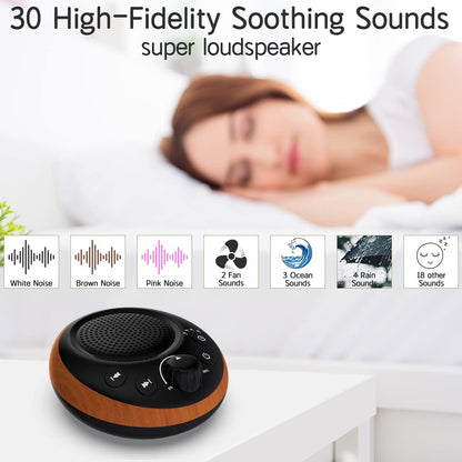Sound Machine Loud White Noise Machine Nonstop Brown Noise Sleep Machine 30 Soothing Sounds for Baby Kids Adults Pink Noise Sounds Machine 36-Level Vol 4 Timer Memory Function for Home Travel Office