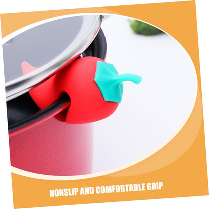 Cabilock 4pcs Silicone Spill Stopper Pot Lid Riser Clips Heat Resistant Lid Lifter for Cooking Pots Anti-Overflow Kitchen Gadget Suitable for Soup Chili and Steaming