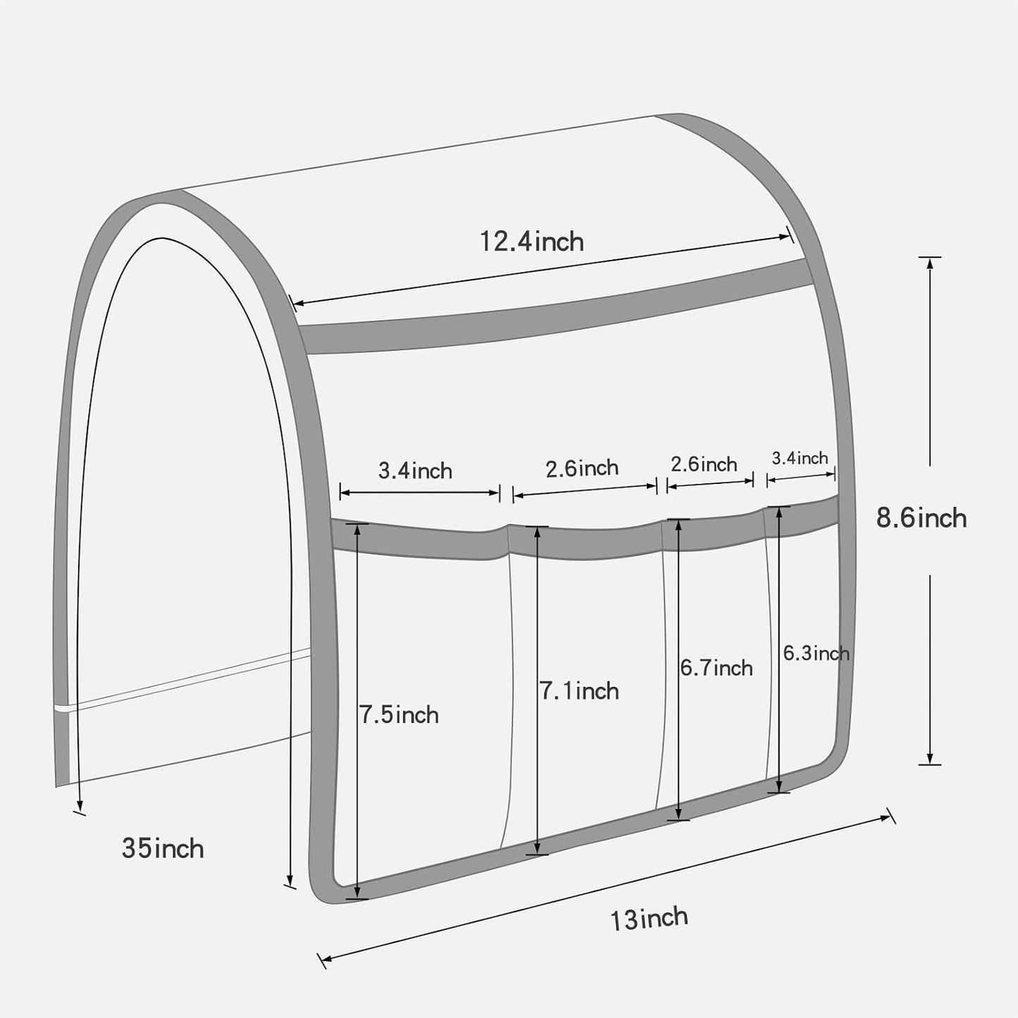Remote Control Holders for Armchairs, Couch Caddy, Featuring Non-Slip Bases | 5 Pockets Bedside Storage Pocket for TV Remote Holder, Phone Tablet Kindle, Magazines, Gifts for Seniors (Beige, 35"X12.4")