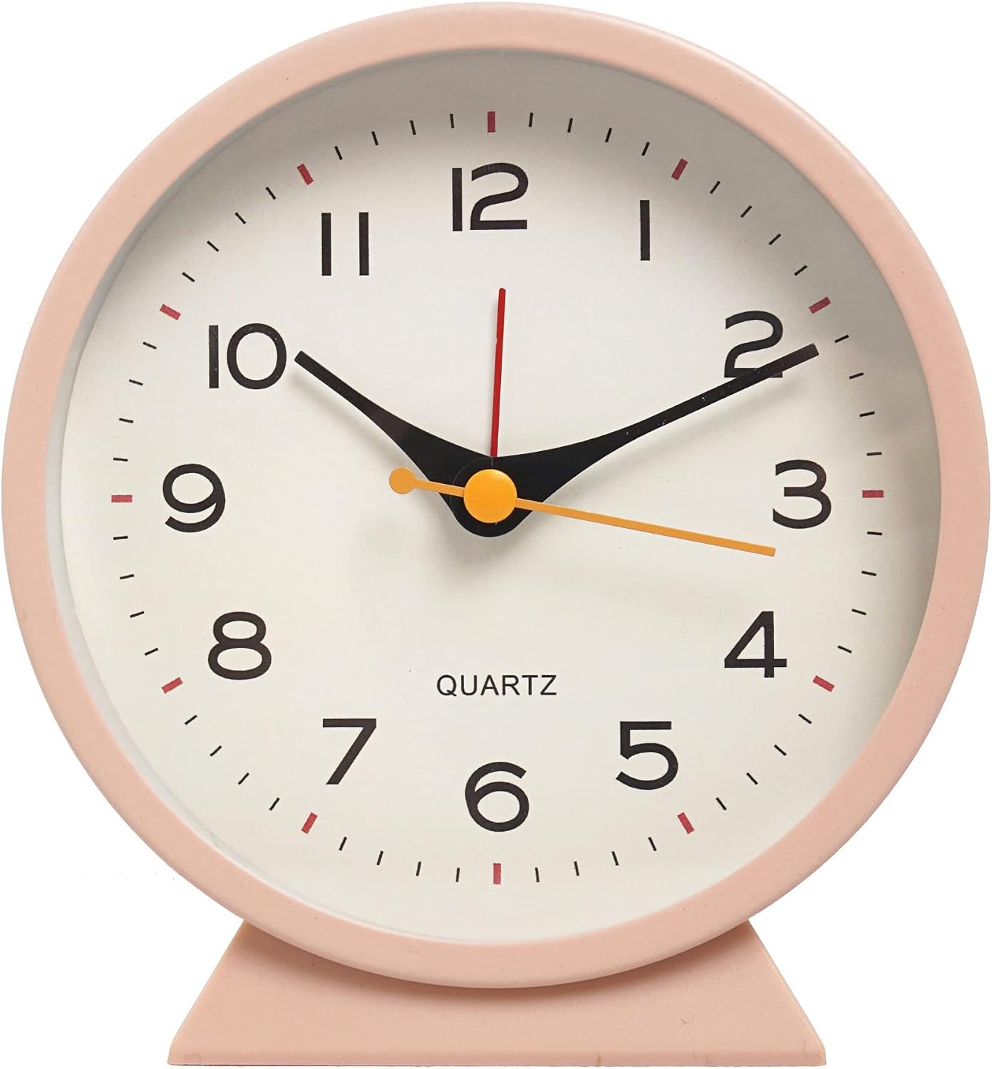 SHISEDECO Small Antique Retro Analog Alarm Clock, 4.5" Desk Clock, Pink | Small Silent Bedside Deskclock with Light Function, Non-Ticking Tableclock Decor for Living Room, Bedroom, Bedside, Shelf