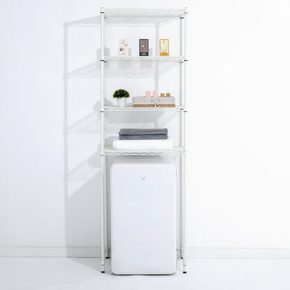 Zvyteay 4 Tier Mini Fridge Shelf Adjustable Height Storage Shelf Metal Storage Rack Mini Fridge and Microwave Stand for Dorm, Kitchen, Office, White