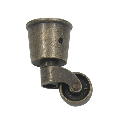 Semetall 4PCS Swivel Caster Wheels Square Cup Furniture Castors (Bronze) | 150kg Load Capacity, with Screws for Piano Feet, Sofa, Table, 1.02 Inch (26mm) Wheels