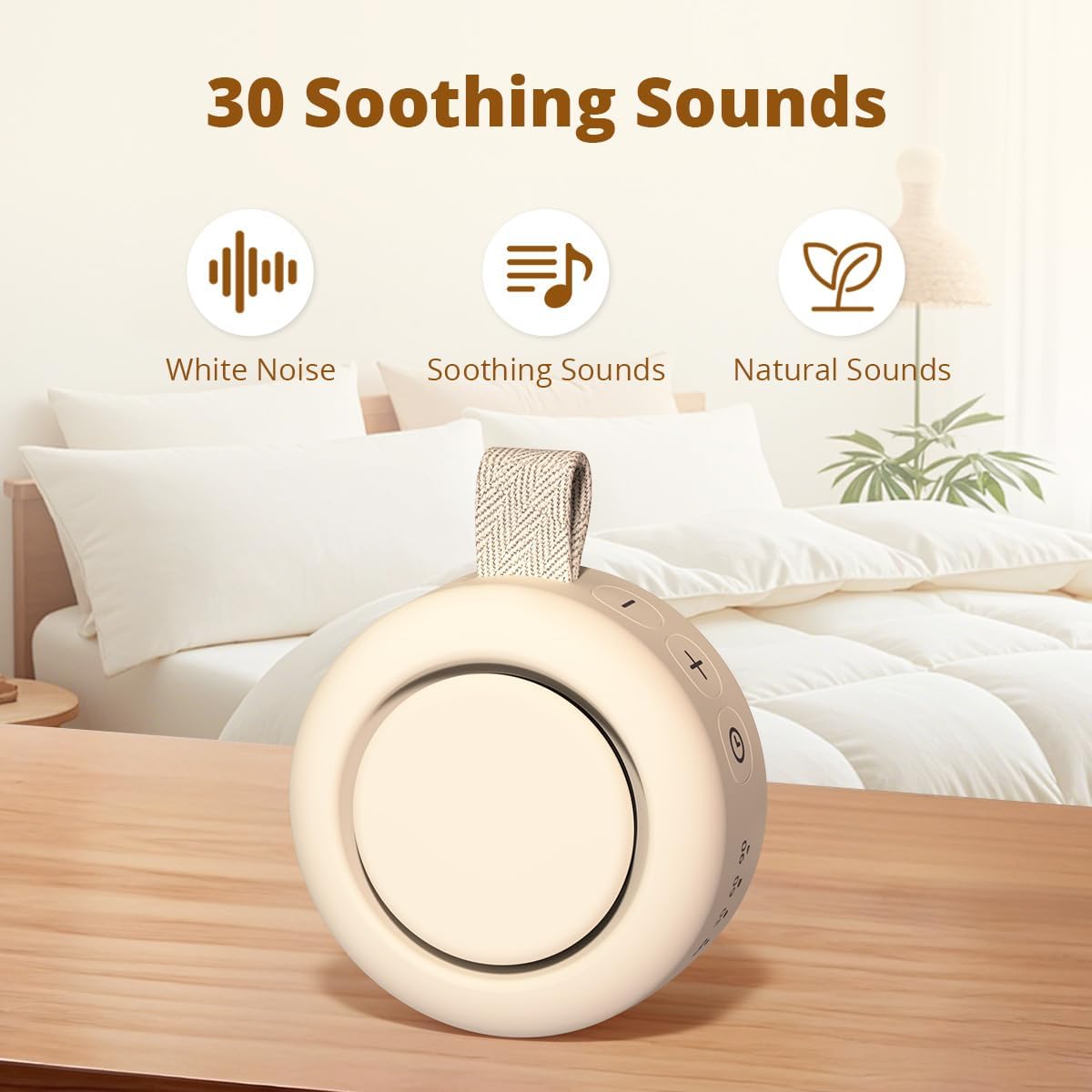 Portable Sound Machine Battery White Noise Machine Baby Shushing Sleep Machine with 30 Soothing Sounds for Baby Kids Adults Pets 4 Timers Memory Function Pink Noise Machine for Home Travel Office