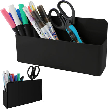 KITANIS Magnetic Pen Holder,2 Pack Magnetic Dry Erase Marker Holder with Generous Compartments,Strong Magnet Storage Marker Pen Pencil Organizer for Refrigerator,Whiteboard,Locker Accessories