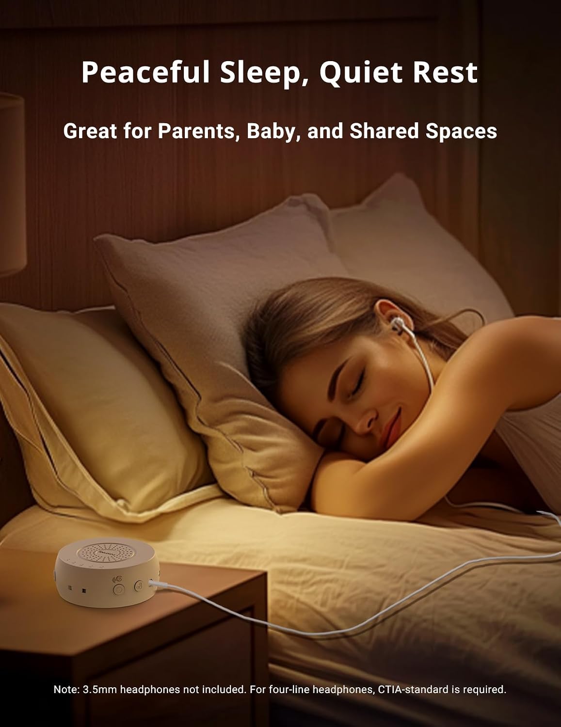 FOXFINE Portable White Noise Machine, Travel Sound Machine 36 Sounds, Gray