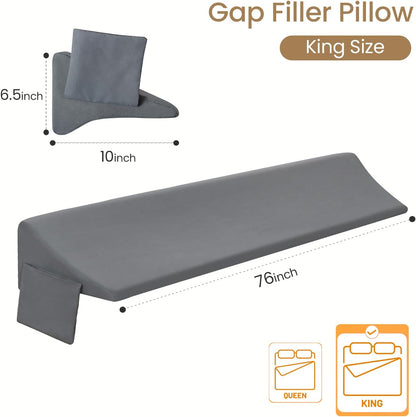 Vekkia Bed Wedge Pillow for Headboard Gap,Bed Gap Filler(0-6") King