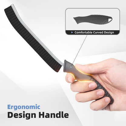 FOOGWEE Hard Bristle Crevice Cleaning Brush - Cleaning Tools for Household Use, Multifunctional Gap Cleaning Supplies for Kitchen, Bathroom, Toilet, Window, Vehicle, Faucets, Grout, Home (Black)
