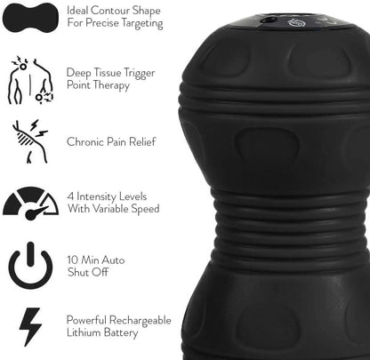 Rolling With It Vibrating Peanut Massage Ball, Deep Tissue, Black