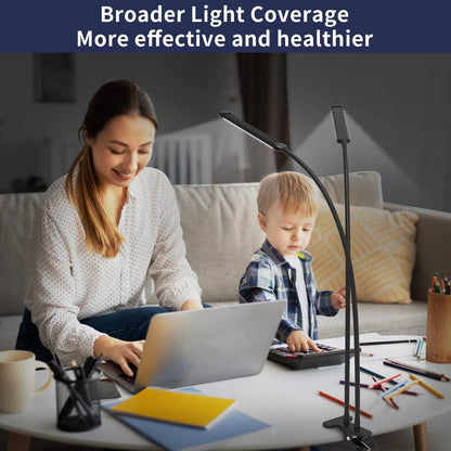iZELL LED Desk Lamp for Home Office with Clamp [77 LEDs Light 3 Color Modes & 10 Brightness Levels] Flexible Gooseneck Book Lights, Easy Clip on Reading Headboard