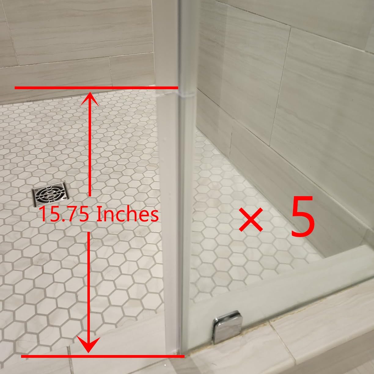 3 PCS Frameless Shower Door Bottom Seal 1/4 Inch Glass (15.75 in x 3),3 Section Segmented Installation Kit,Glass Shower Door Seal Strip Bottom,Weather Stripping Sweep Leak Water Guard