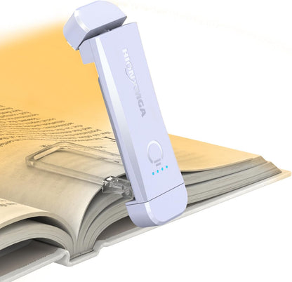 HIONXMGA Book Reading Light,Silent Touch Lamp for in Bed,Rechargeable Clip on Booklight with 3 Amber Colors & Precise Dimming Night Reading,Best Gift Lovers,Kids,Pink,(SD-10)