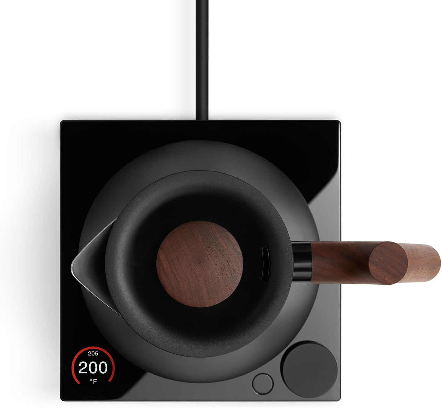 Fellow Corvo EKG Pro Electric Kettle for Tea & Coffee, 0.9 Liter | Precision Temp Control, Stainless Steel, Brew Timer, Smart Scheduling, Wide Spout, Quick Heating, Matte White, Maple Handle