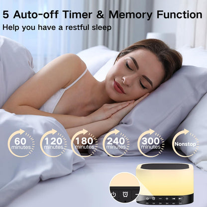 SleeZOO Sound Machine White Noise Machine with 25 Soothing Sounds 12 Colors Light with 10 Adjustable Levels 32 Adjustable Volumes 5 Timers Portable Sleep Machine for Adults Kids Baby (Wood)