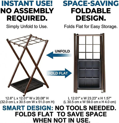 Folding Umbrella Storage Stand Rack Holder Organizer Bin for Entryway Home Commercial Office Décor with Drip Tray