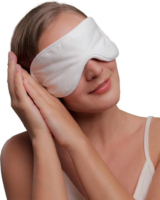 Cottonique Hypoallergenic Sleep Eye Mask Made from 100% Organic Cotton (Natural, Free Size)